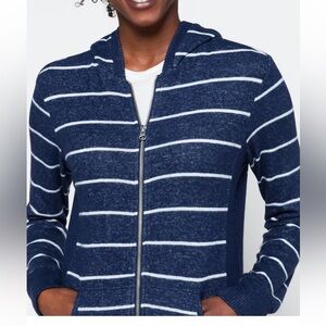 Market and Spruce Blakely Zip up hooded brushed knit sweatshirt.